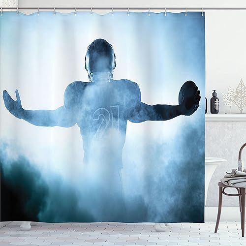 Miniatura 43 de Ambesonne Cortina de ducha de terror, salpicaduras de sangre, estilo grunge, estampado temático de terror zombi aterrador, juego de decoración de