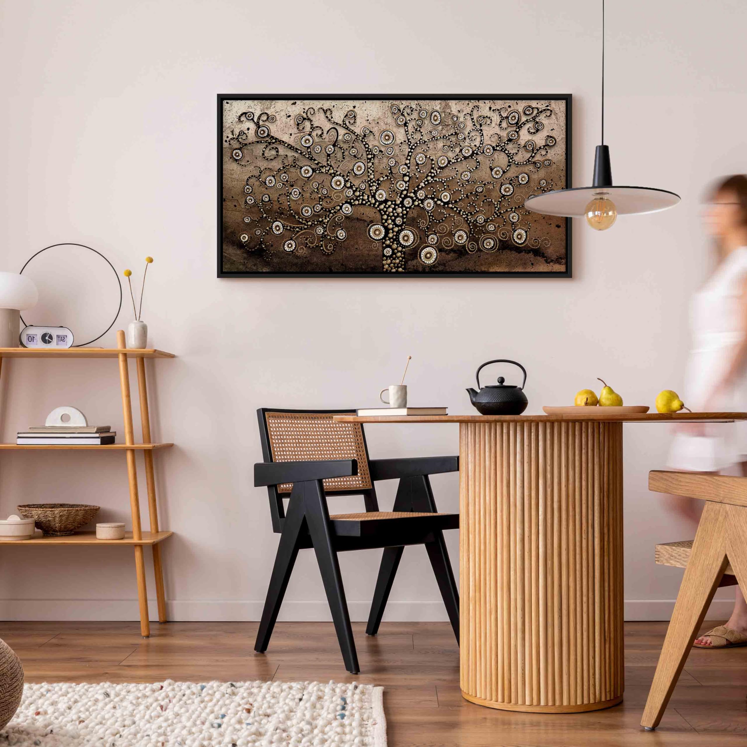 murando - Grand Tableau avec Cadre Chambre, Arbre des Souvenirs, 120x60 cm