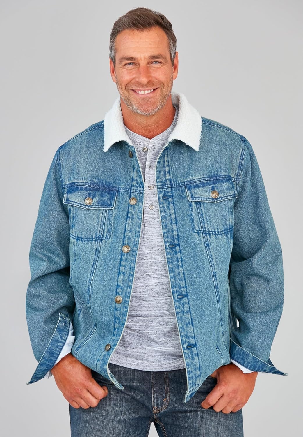 KingSize Men's Big & Tall Sherpa-Lined Trucker Jacket