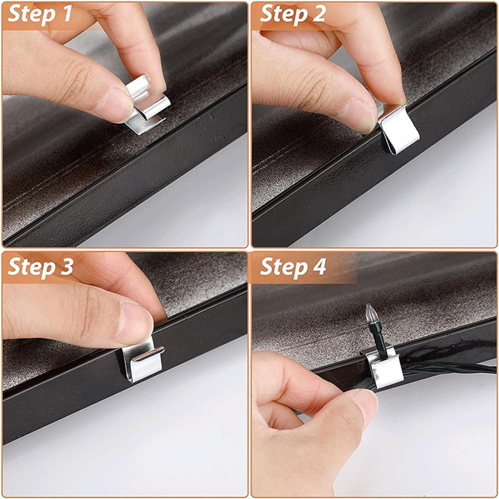 60 Ganci Per Luci Natalizie - Ganci Per Grondaie E Recinzioni, In Plastica PP Resistente, Per Decorazioni Esterne - Foto 9