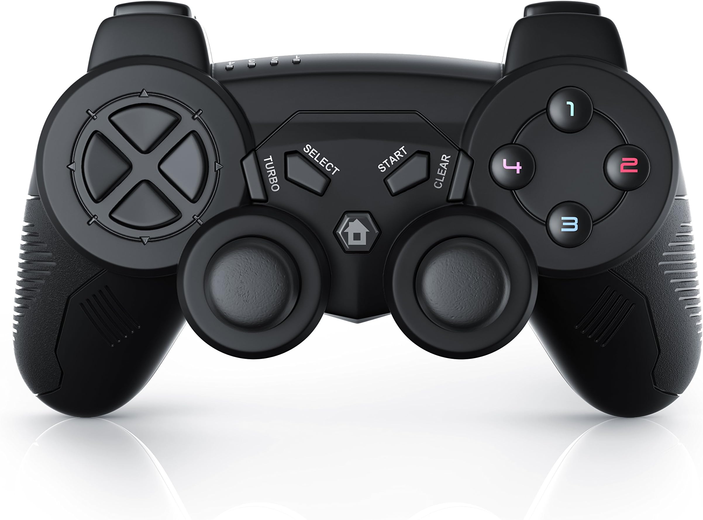 CSL - PS3 Gamepad Wireless with USB Adapter - for PlayStation 3 - Double Vibration - Joypad Controller including Charging Cable - Plug and Play - Black