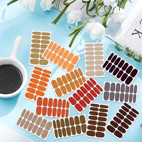 Vista 25 de 20 hojas de 440 calcomanías autoadhesivas de esmalte de uñas para mujeres y niñas, calcomanías de uñas degradadas con purpurina para uñas de gel