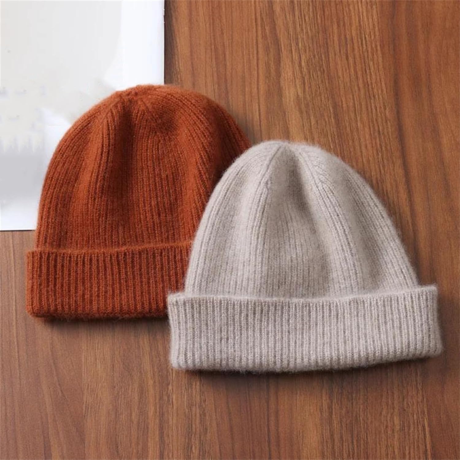 Unisex Slouchy Cozy Casual Stretchy Beanie Hat - Winter Warm Soft Solid Color Knitted Cap for Skiing/Hiking/Skating