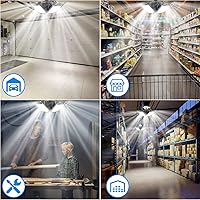 Vista 7 de Luces LED para garaje, 20000 lúmenes, 6500 K, luz LED brillante para tienda con 6+1 paneles deformables, luz de sótano, luces de techo de garaje