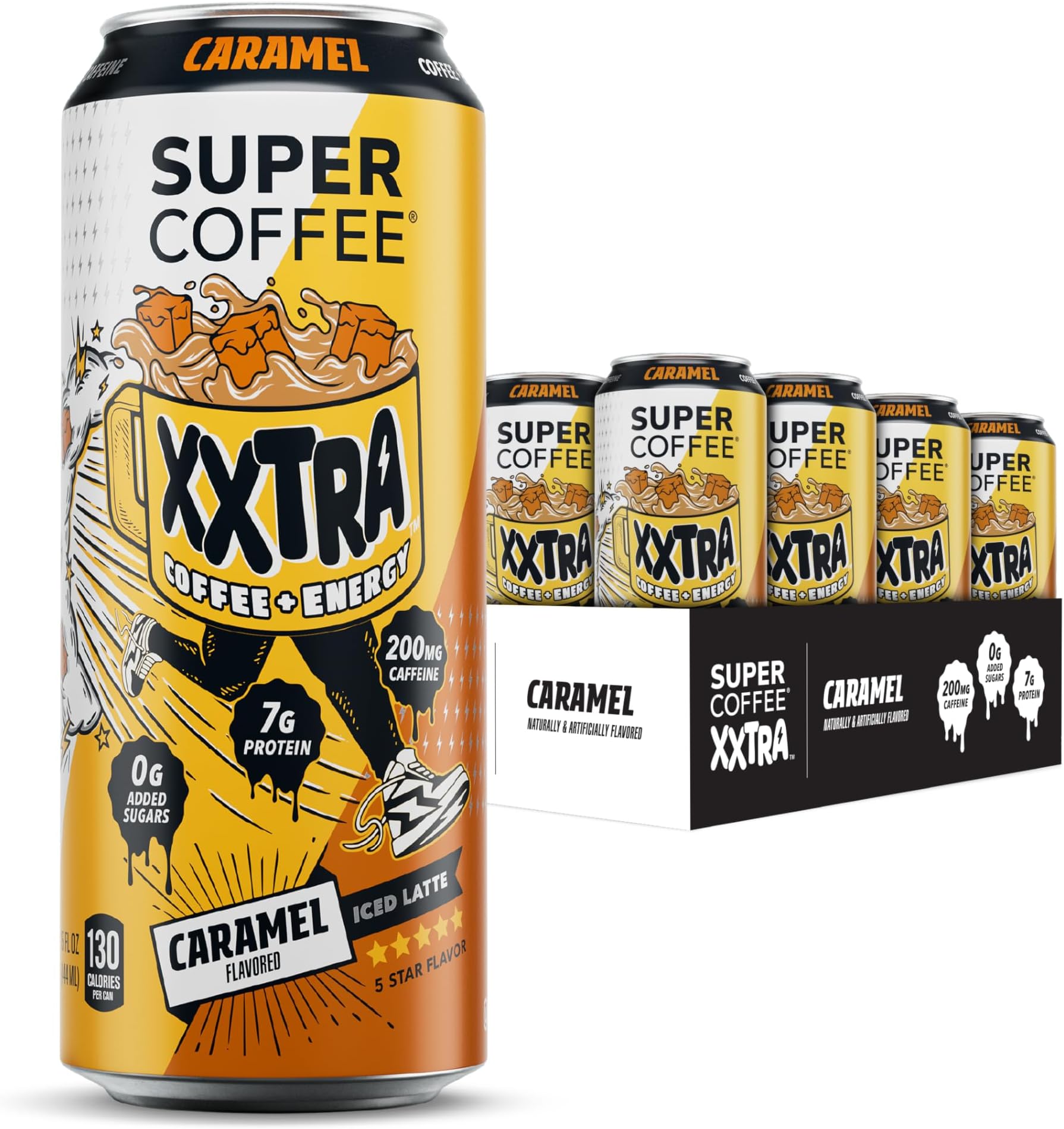 XXTRA, Keto Protein Coffee (0g Added Sugar, 7g Protein, 130 Calories) [Caramel] 15 Fl Oz, 12 Pack | Iced Smart Coffee Drinks - SoyFree GlutenFree
