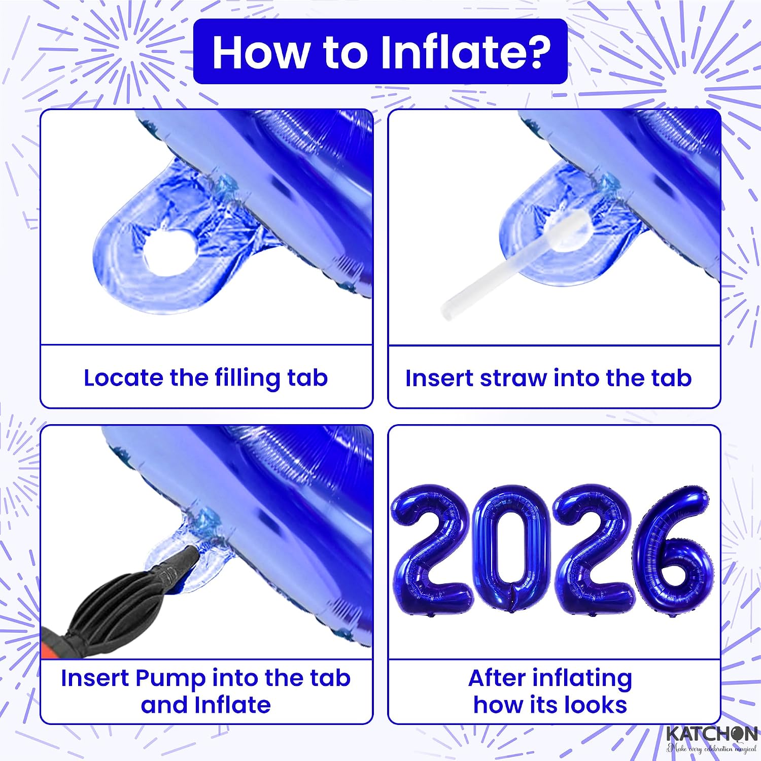 Blue 2026 Balloons 42 Inch, Giant - Blue Graduation Decorations 2026, Foil Number 2026 Graduation Balloons Class of 2026 Decorations | Graduation Party Decorations | Prom Decorations 2026, Katchon