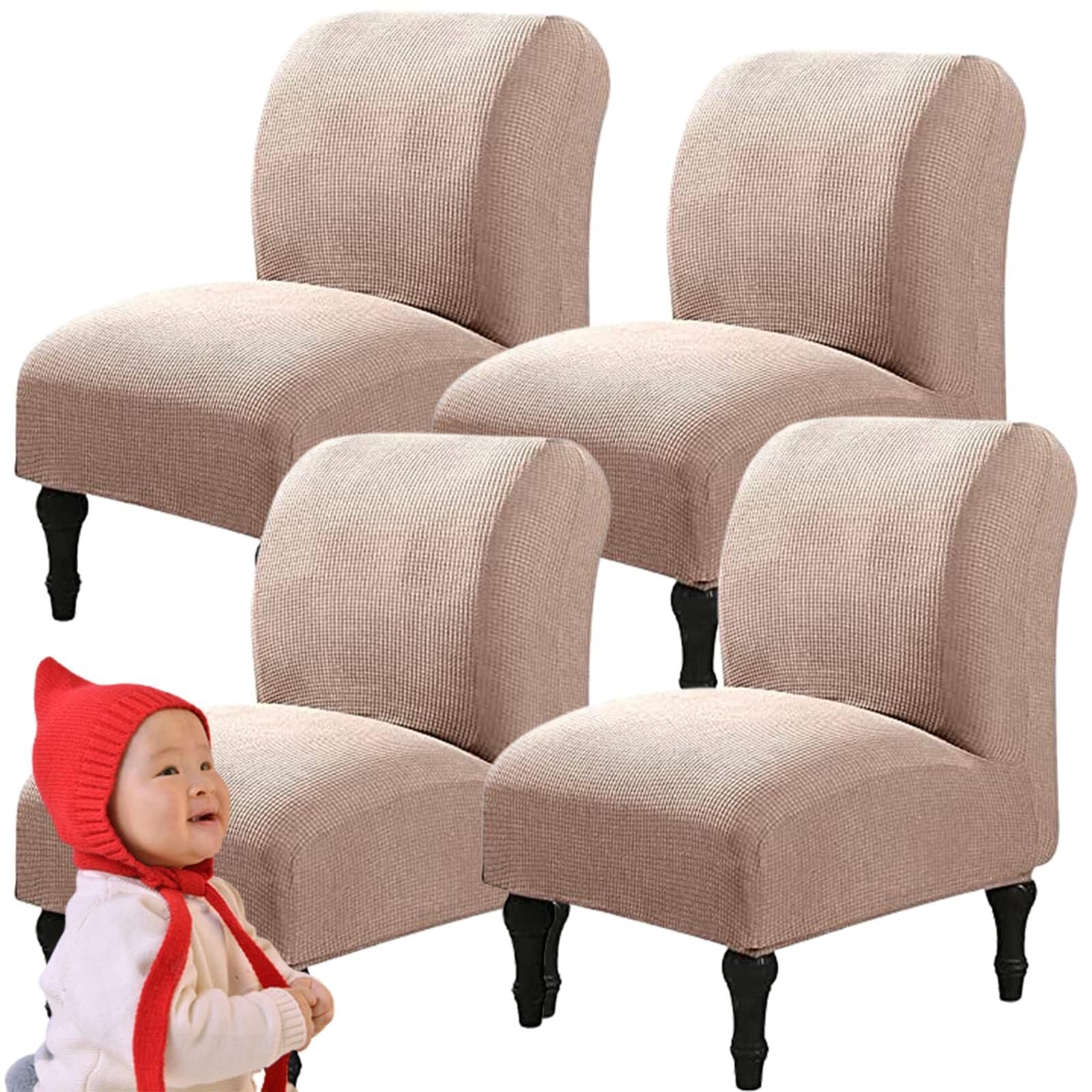 NMVAWIPT Armless Accent Chair Covers, Polyester+Spandex Stretch Slipcover, Removable Furniture Protector, For Home Hotel(#5,4pcs)
