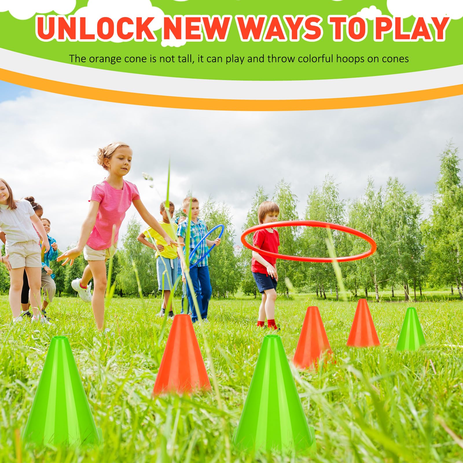Reginary 40 coni piccoli da 17,8 cm per sport calcio bici da allenamento ad ostacoli coni in plastica blocco stradale per sport pattinaggio attività indoor outdoor costruzione feste