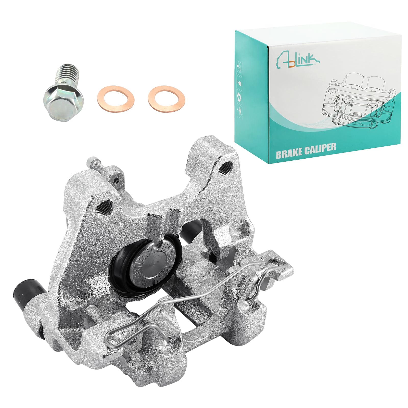 AULINK 3Q0615424 Rear Right Disc Brake Caliper Assembly (2.0L L4) with Bracket For Volkswagen Tiguan 2018 2019 2020 2021 2022 2023 Rear Passenger Side