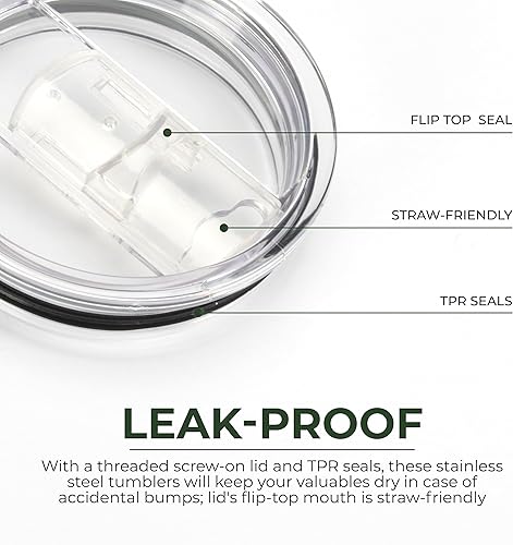 Miniatura 4 de Rivers Edge Products Vaso aislado de 20 onzas, vaso de acero inoxidable a prueba de fugas con tapa, para té, refrescos, cócteles o café, taza de