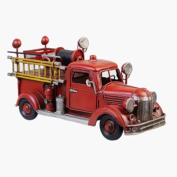 Vintage Diecast Metal Retro Mack Fire Fighting Truck Model