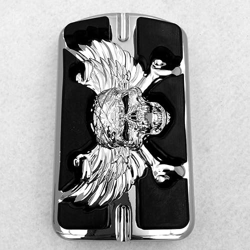 Miniatura 10 de XKMT-Wing Skull Zombie Emblema Negro Compatible con Touring Softail Pedal de Freno Grande Pad H-D B015MDNM7W