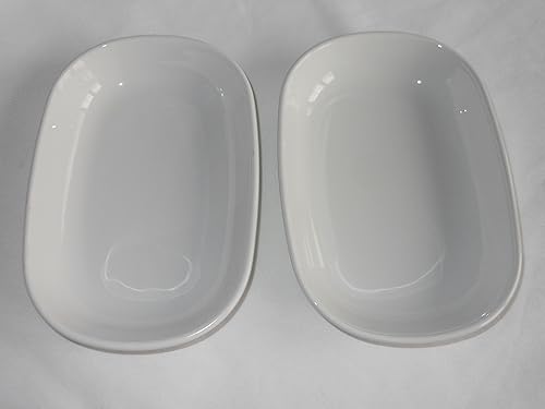 Corning Ware All White Sidekick Plate - Plato para hornear P140B (P-140-B) de 6-34 pulgadas por 4-12 pulgadas, parte inferior lisa, vidrio de