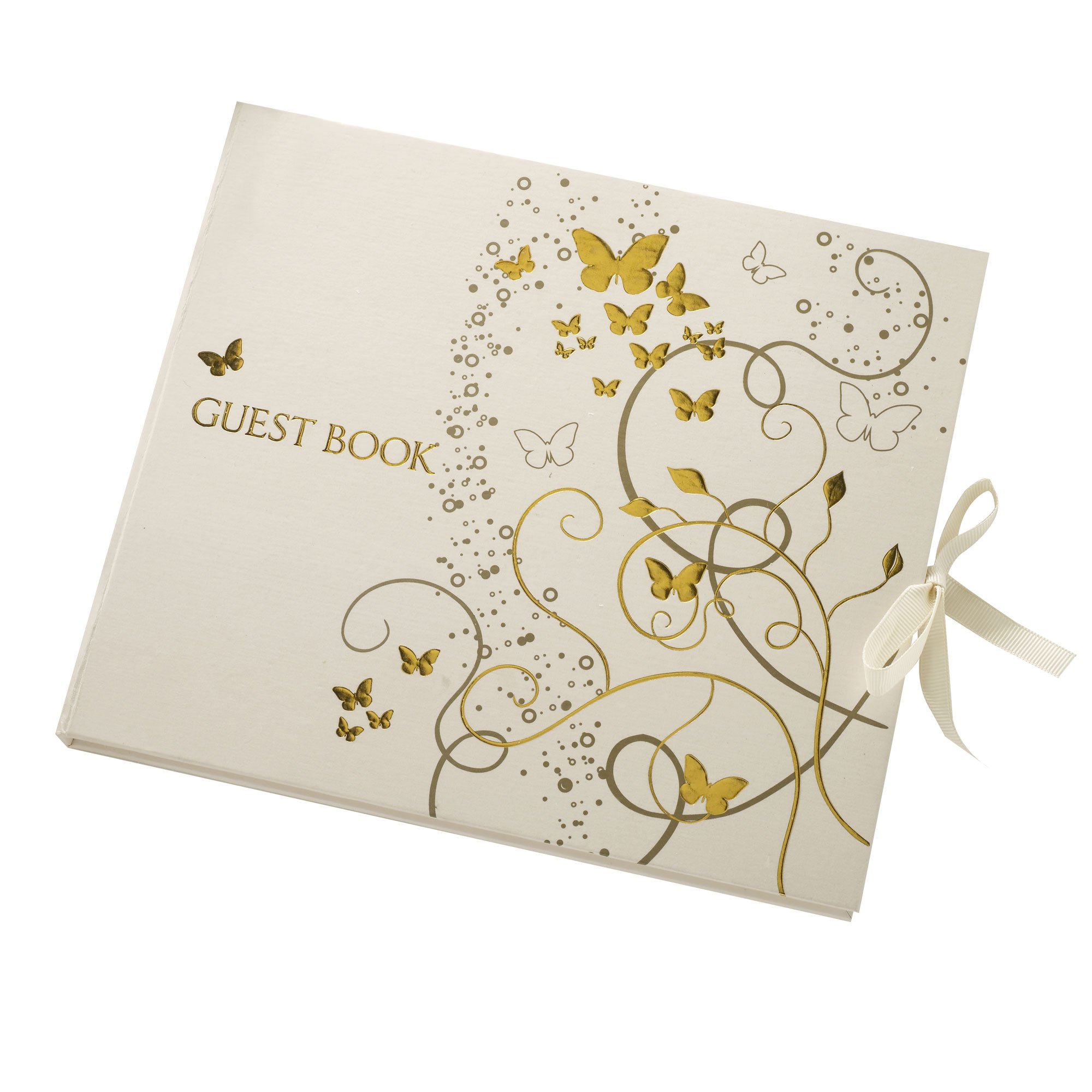 Neviti "Butterflies Guest Book, Gold