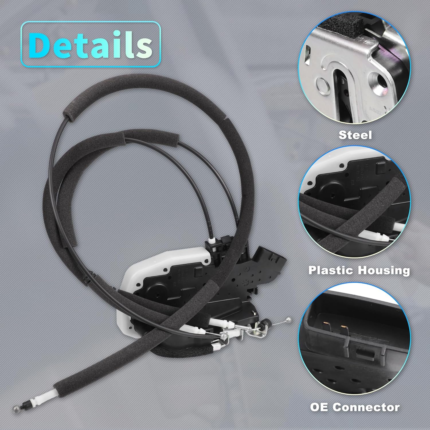 X AUTOHAUX Replacement Rear Right Passenger Side Power Door Lock Actuator Motor with Cable for Infiniti Q50 2014-2020 Door Latch Actuator Assembly Replace No.825004GA0A Black