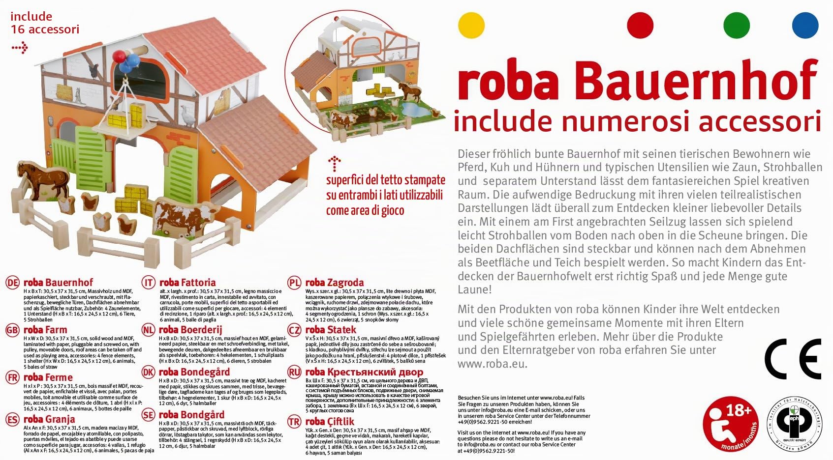 Roba 9643 - Fattoria con Accessori, 16 Pezzi