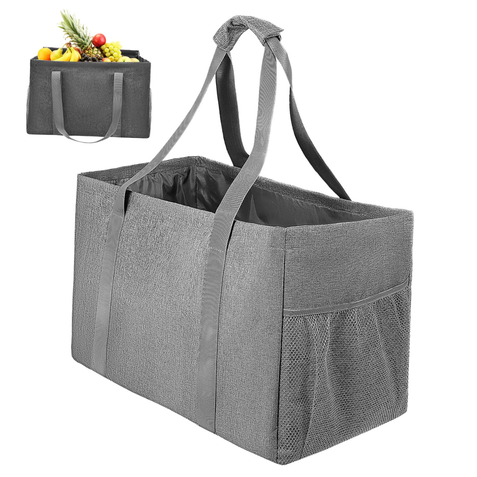 ULTECHNOVO Baumwoll Canvas Faltbare Einkaufstasche Groß 35l