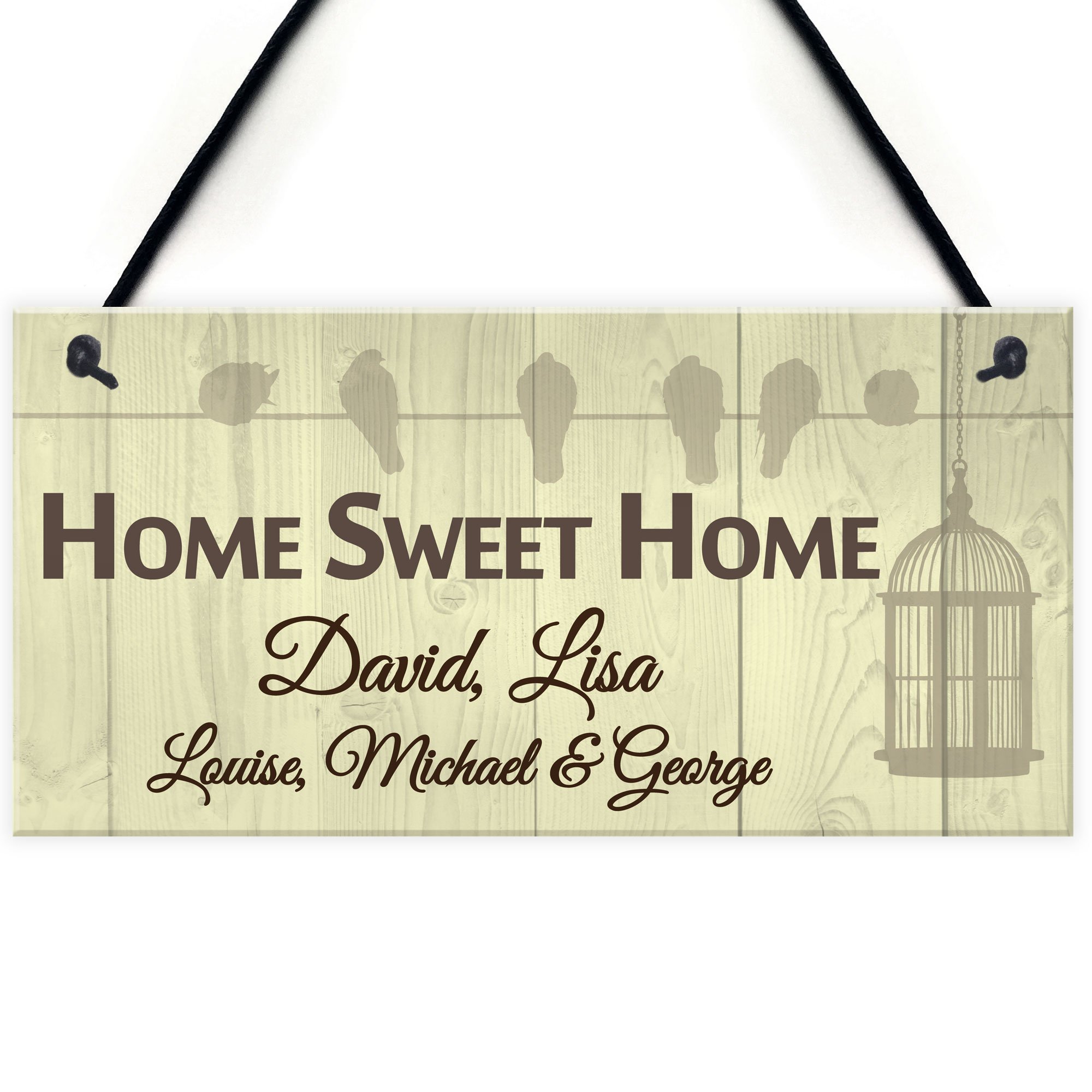 Red Ocean Personalised Home Sweet Home Hanging Plaque Sign Family Names New House Gift