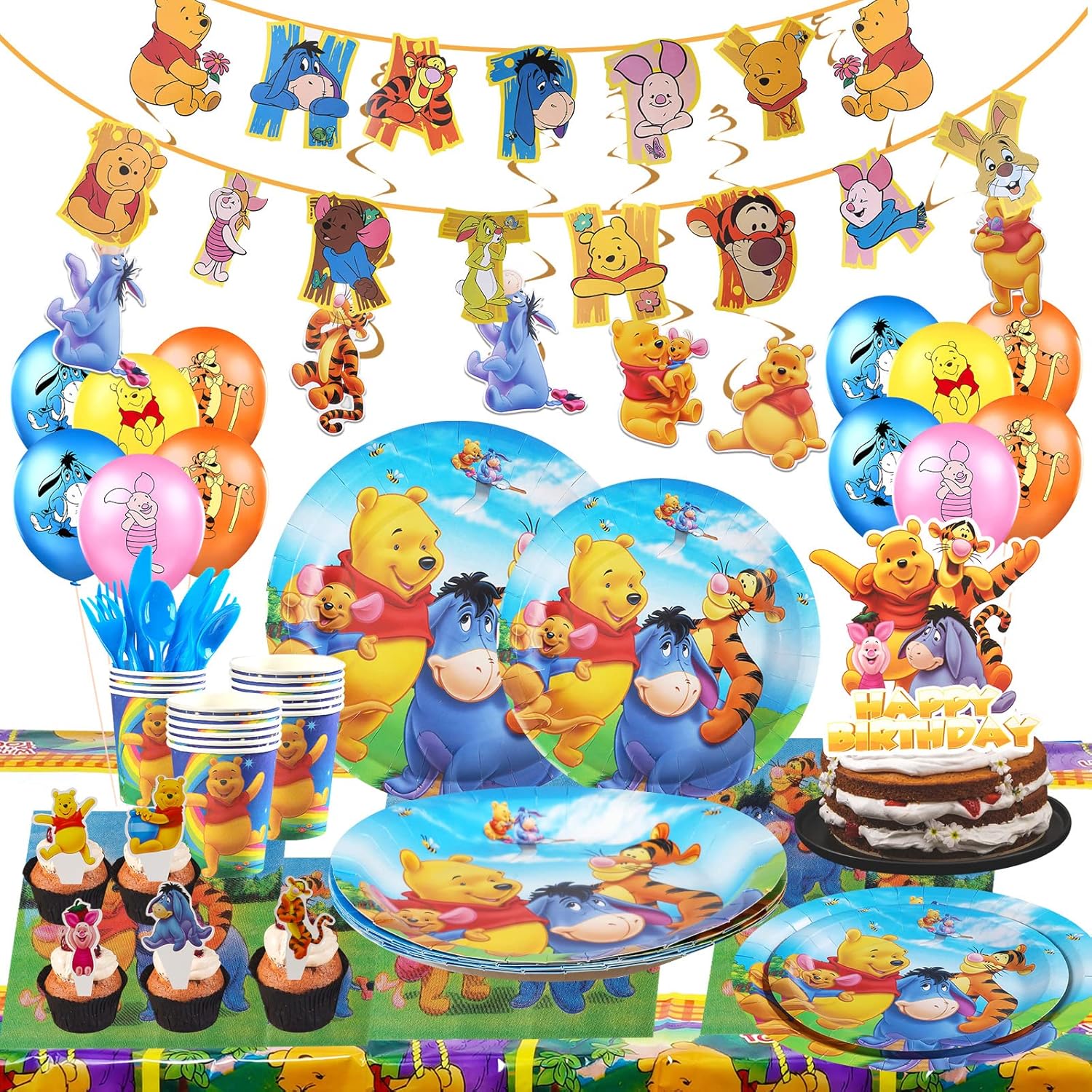 Amazon Com Winnie The Pooh Birthday Party Decorations Serves 10 817ZbusfdwL. AC SL1500 