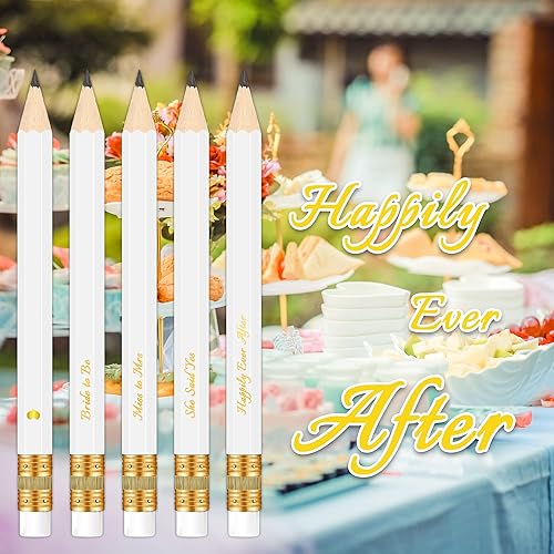 Miniatura 4 de Vusnud 50 piezas - Lápices medianos afilados para despedida de soltera con gomas, lápices preafilados para despedida de soltera y juegos de boda, 10