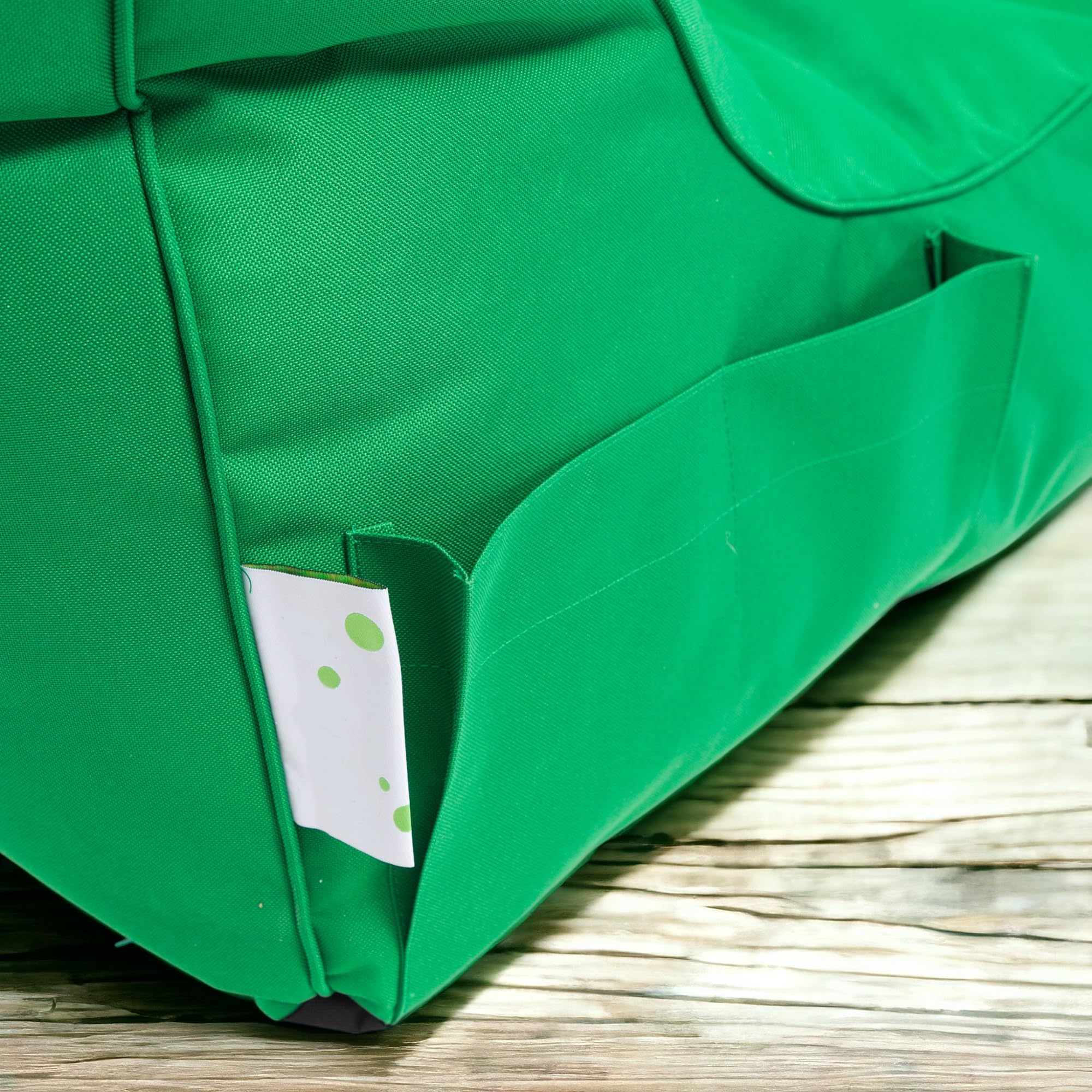 Ecopuf - Pufa Flavio Poliester - Worek do siedzenia z kieszenią do przechowywania i uchwytem - Fotel Beanbag z uchwytem - Wypełnienie styropianowe - 80x60x60cm - XL - Zielony Nc20