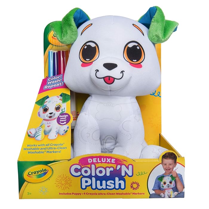 Buy Crayola Deluxe Color ‘N Plush Puppy, 10” Stuffed Animal Draw
