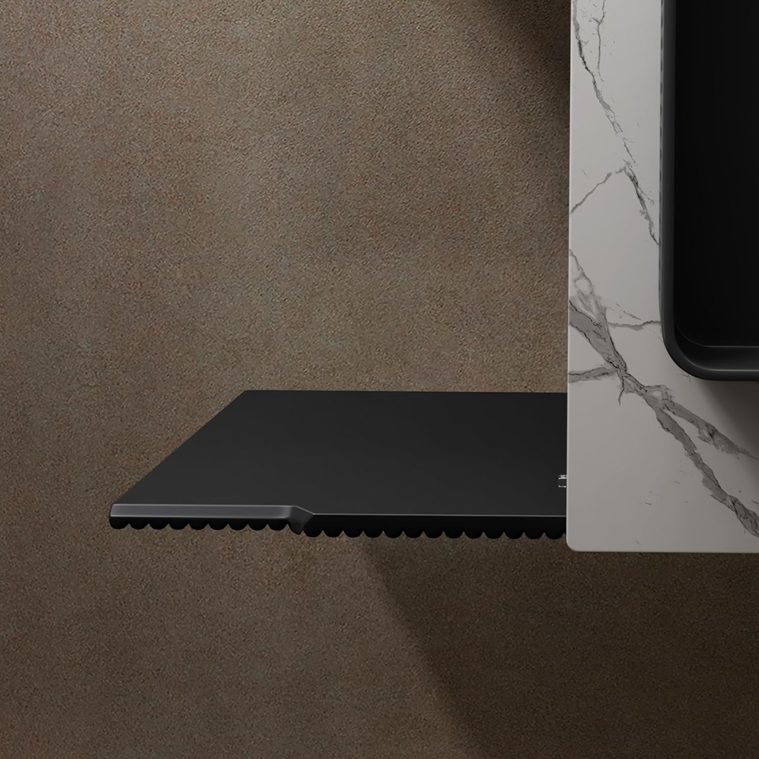 30 inch Freestanding Bathroom Vanity, Carrara White Sintered Stone Top with Black Cabinet