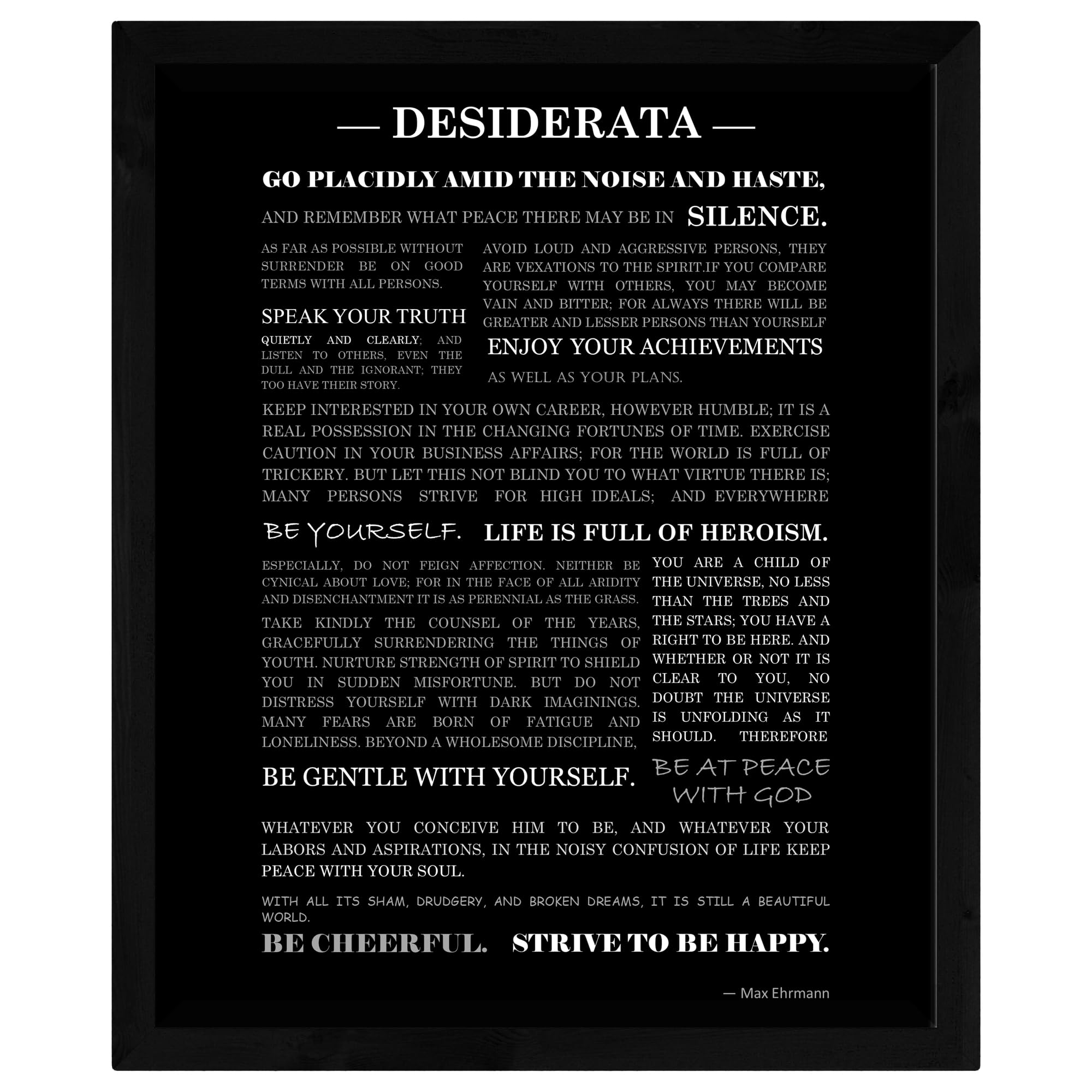 Desiderata - the famous poem by Max Ehrmann Wall Art decor photo print (8x10)