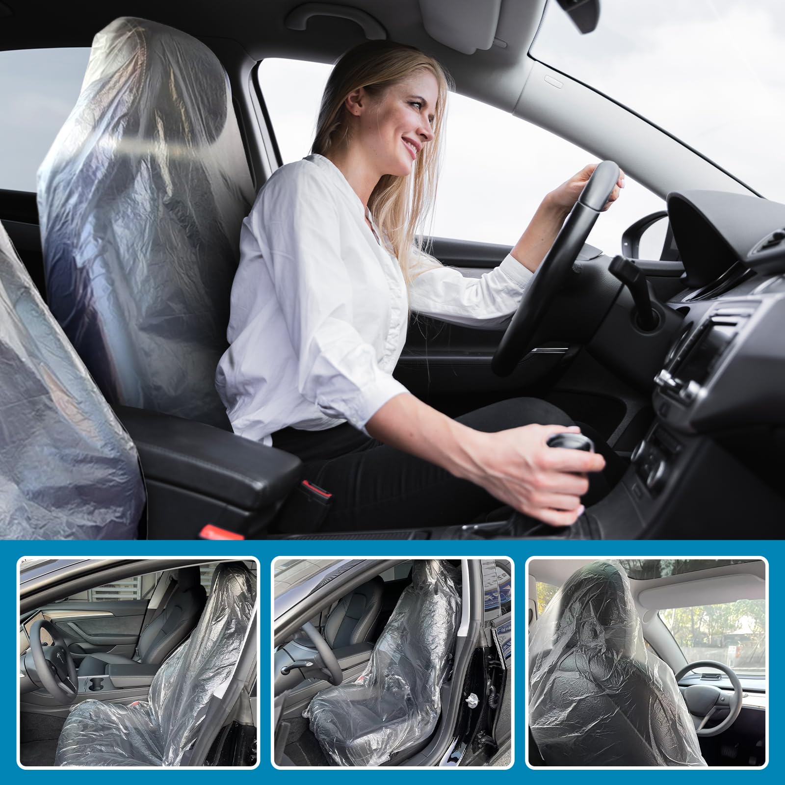 Plastic Car Seat Covers BBTO 10 Pcs Plastic Disposable Car Seat