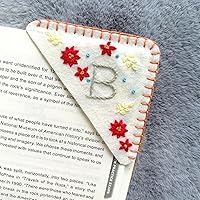Vista 69 de Marcapáginas de esquina bordado a mano personalizado, lindo marcador de libro con flores, regalo de costura a mano para mujeres amantes de los Rojo