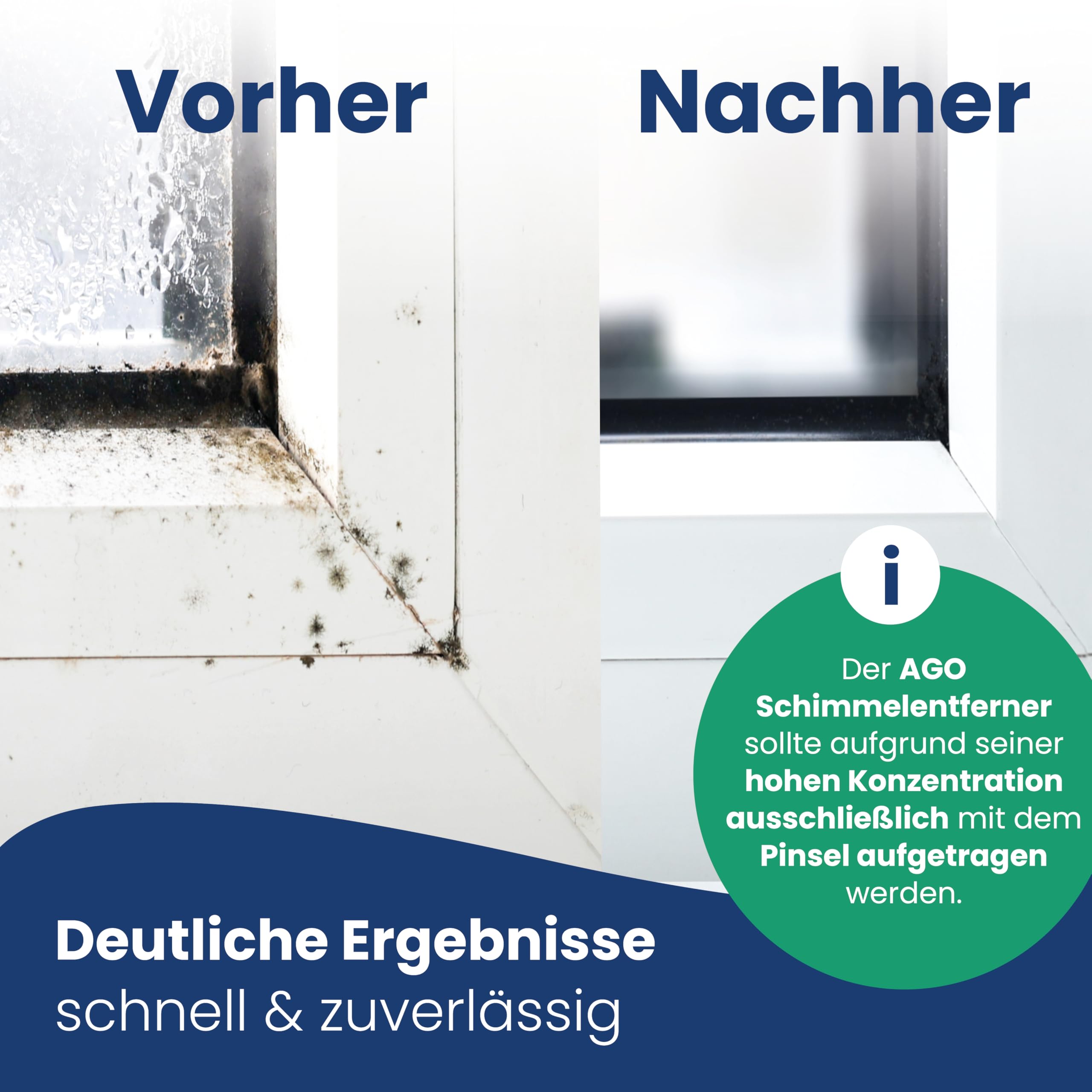 AGO 500ml Schimmelentferner mit Pinsel & Handschuhen – stärker als herkömmliche Sprühreiniger/hochkonzentriertes Anti Schimmel Mittel/Schimmelentferner Fugen Dusche
