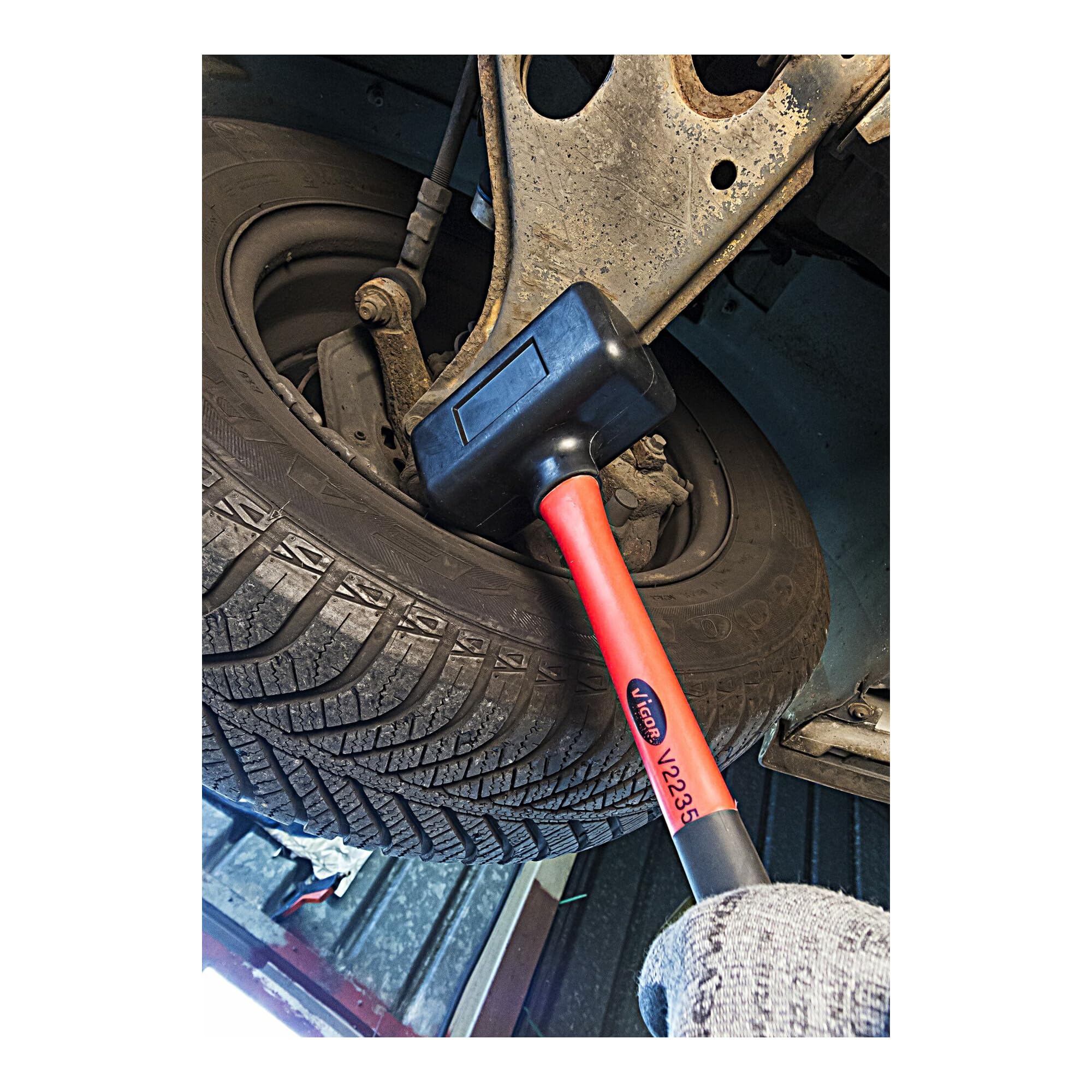 Image secondaire de Massette en Caoutchouc Vigor 2,5 kg - Outil Idéal pour Débloquer les Jantes