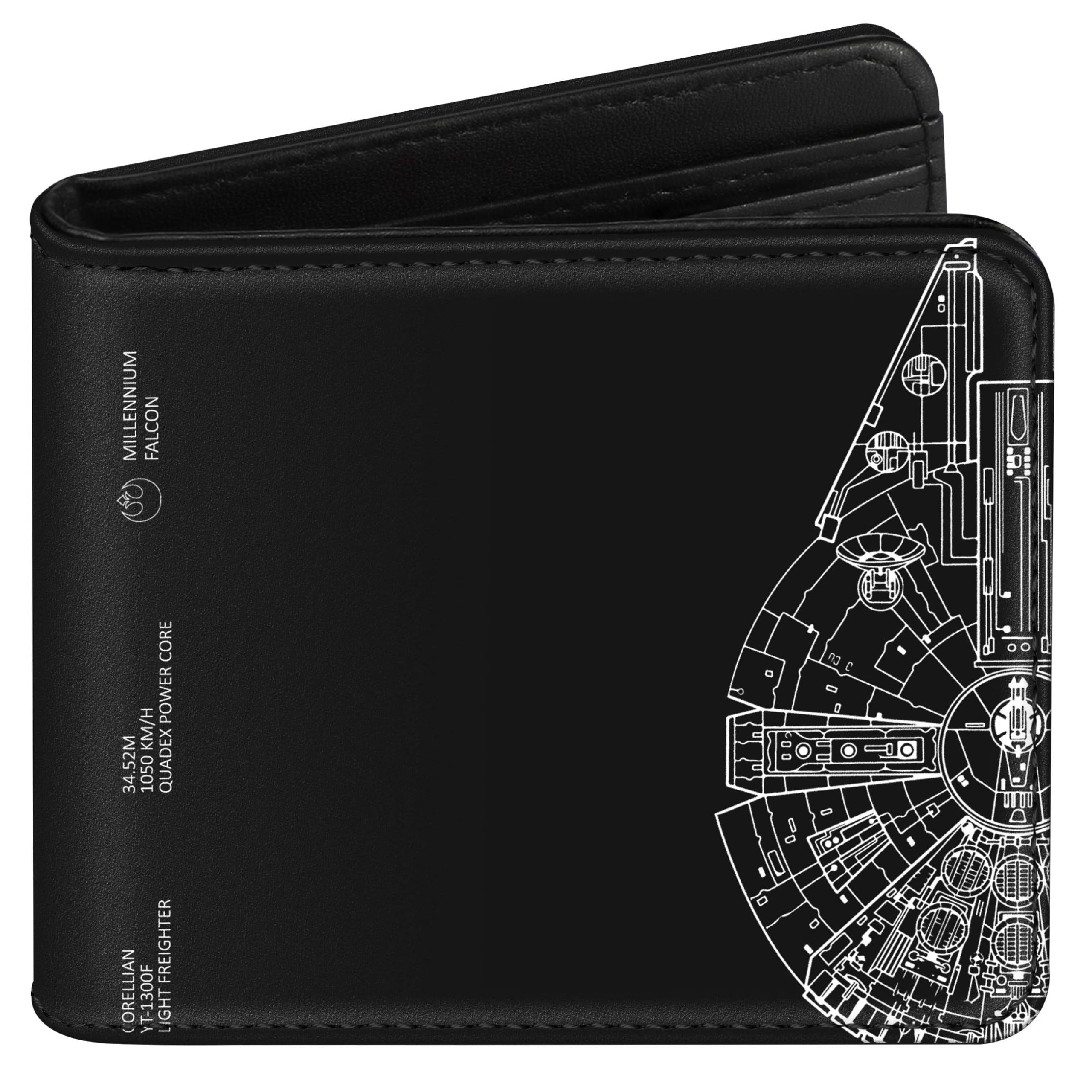 Funermei Cute Wallet for Men Women Star Leather Bifold Wallet for Girls Boys Aesthetic Cool Space Credit Card Holder RFID Blocking Id Cash Slim Small Bi Fold Wallets with Coin Pocket Teen Stars Design