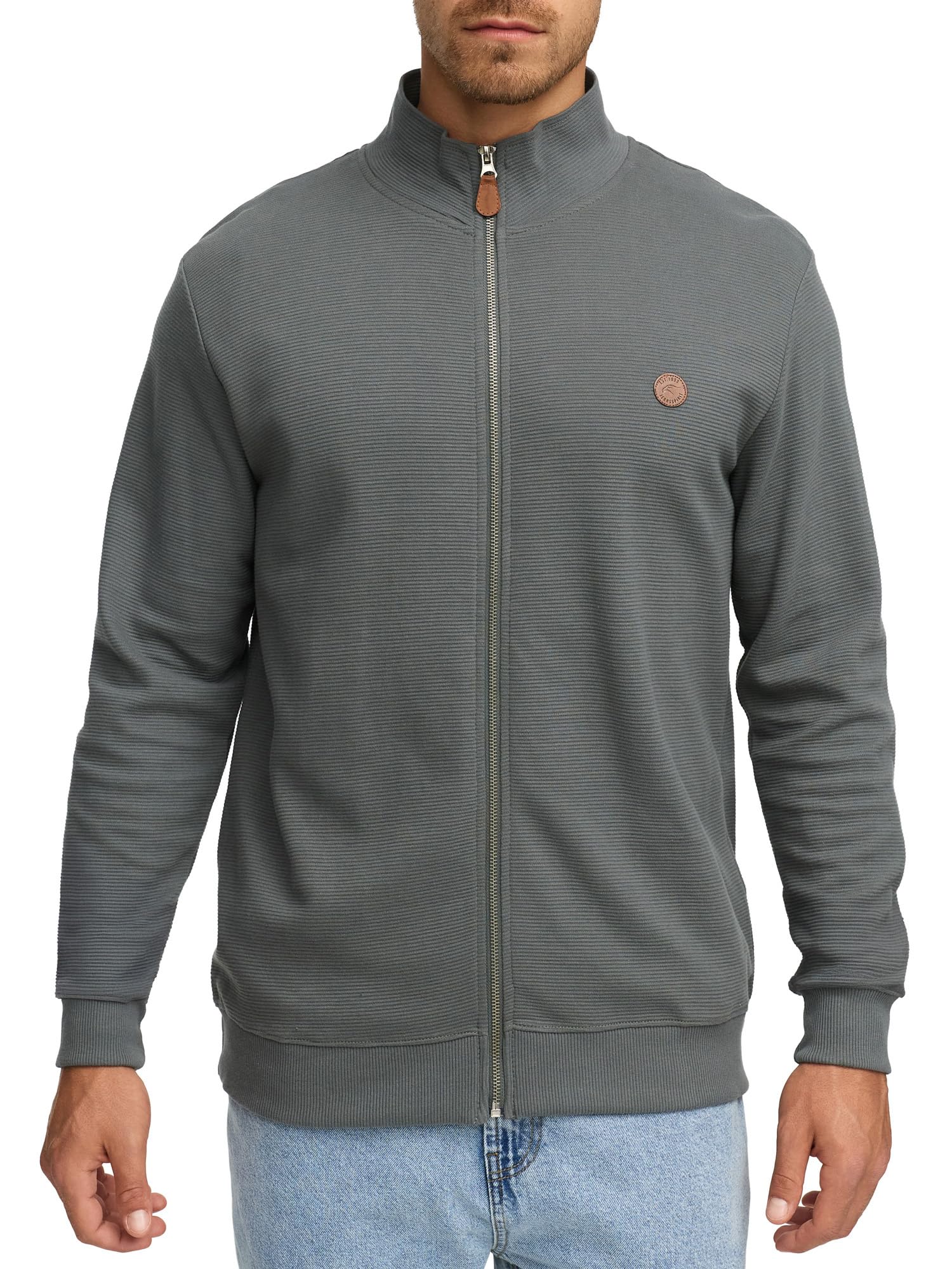 Indicode INGuadalupe Cardigan en coton pour homme | Pull avec poignets côtelés pour homme