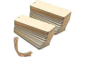 6 Inch x 2 Inch Unfinished Wooden Bookmark Blanks for DIY Crafts