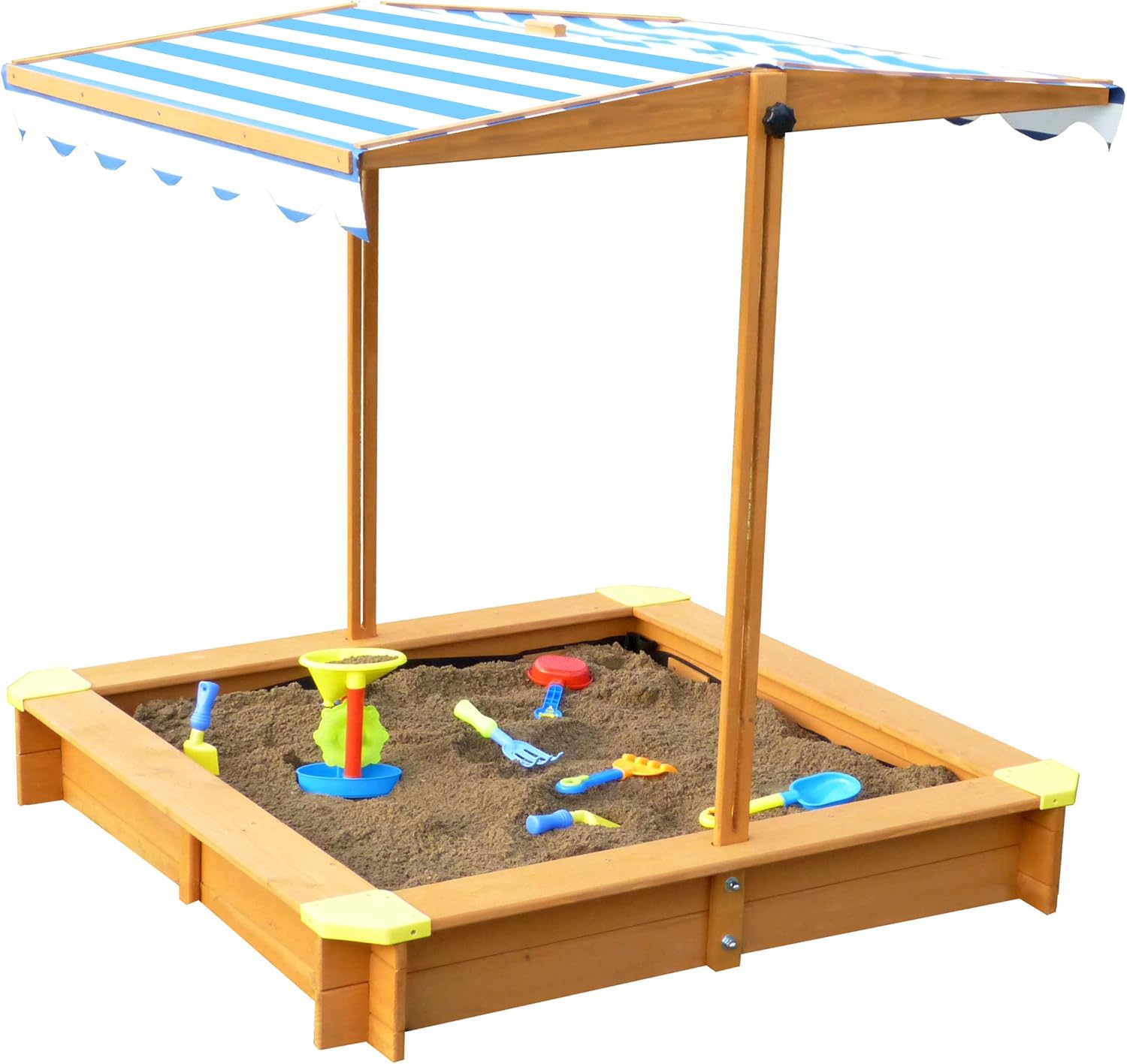Sandbox with Canopy, Natural Stain