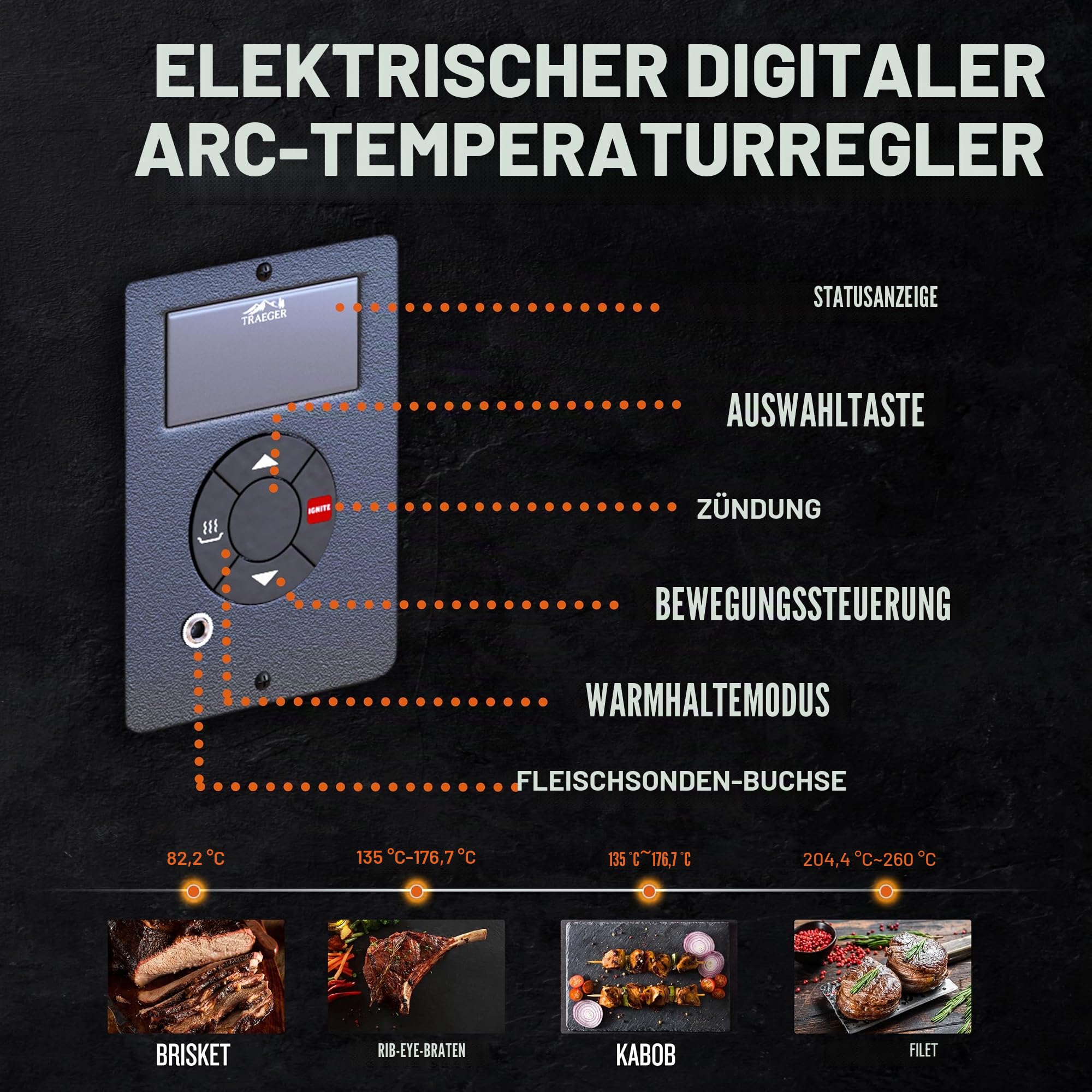 Traeger Grills Ranger tragbarer Holzpellet-Grill und Smoker, schwarz, klein, TFT18KLD