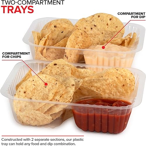 Miniatura 4 de Bandejas de plástico para nachos de 12 onzas (paquete de 500) bandeja desechable pequeña para nachos y salsa de queso, suministros de soporte de