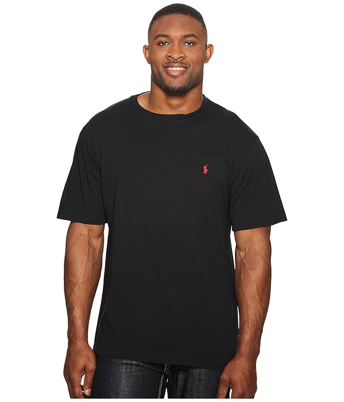 Polo Ralph Lauren Big and Tall  Big and Tall Classic Fit Crew Neck Pocket T-Shirt (RL Black) Mens T Shirt