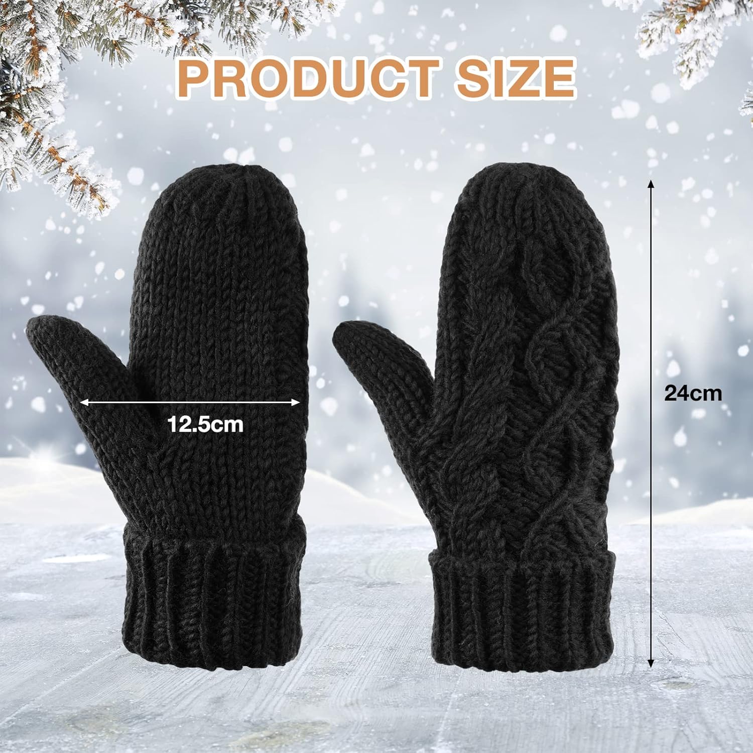 SATINIOR 2 Pairs Winter Gloves for Women Thick Warm Soft Plush Convertible Flip Top Mittens Full Finger Gloves for Girls - Image 3