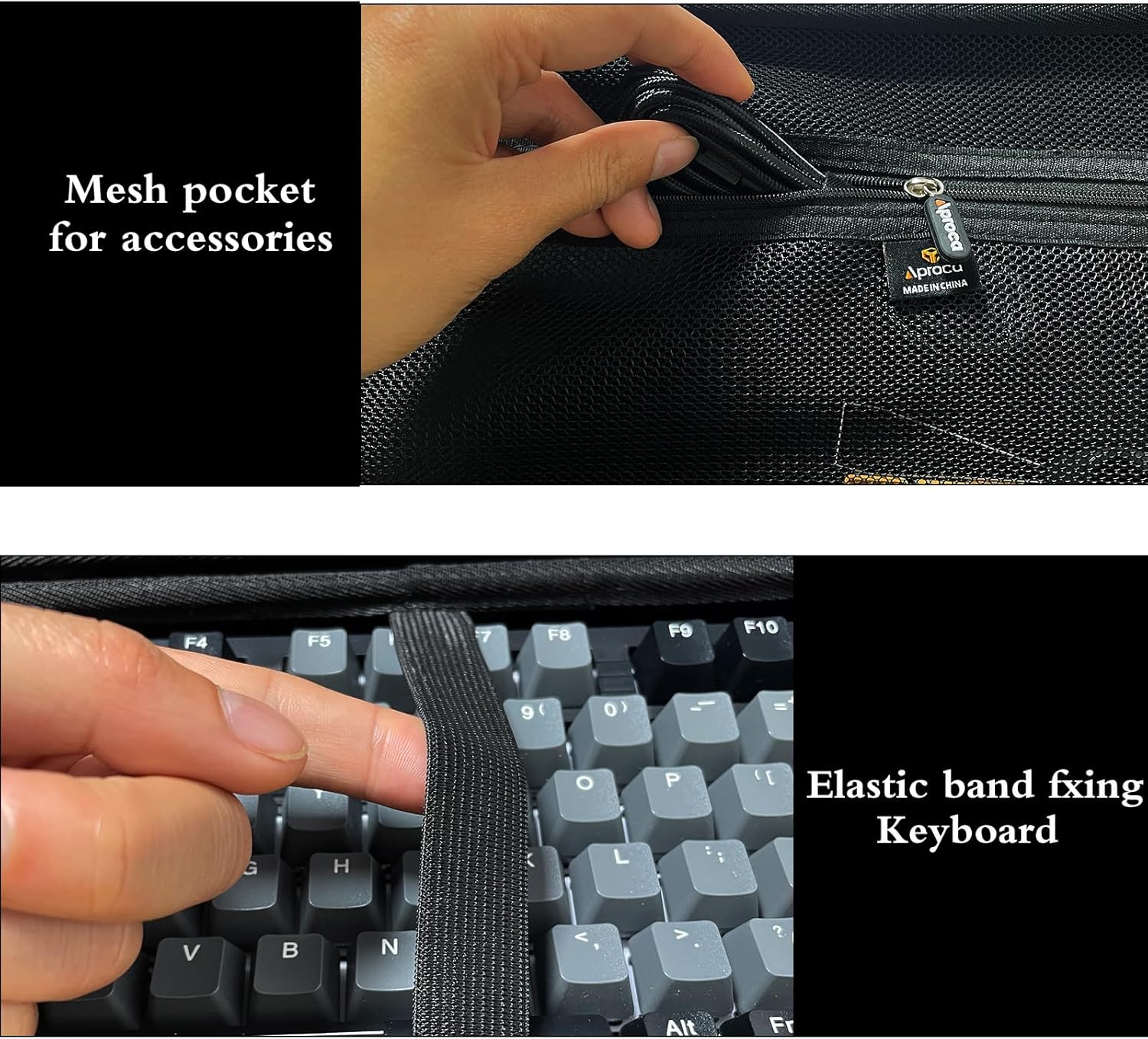 Aproca Case Compatible with XVX Womier S-K80 75% Keyboard/ARZOPA 75% Mechanical Gaming Keyboard, Portable Storage Bag for Accessories -Black (Case Only) - Image 3