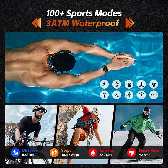 GTS9 Smart Watch, 1.96 Fitness Tracker with BT Call for Men