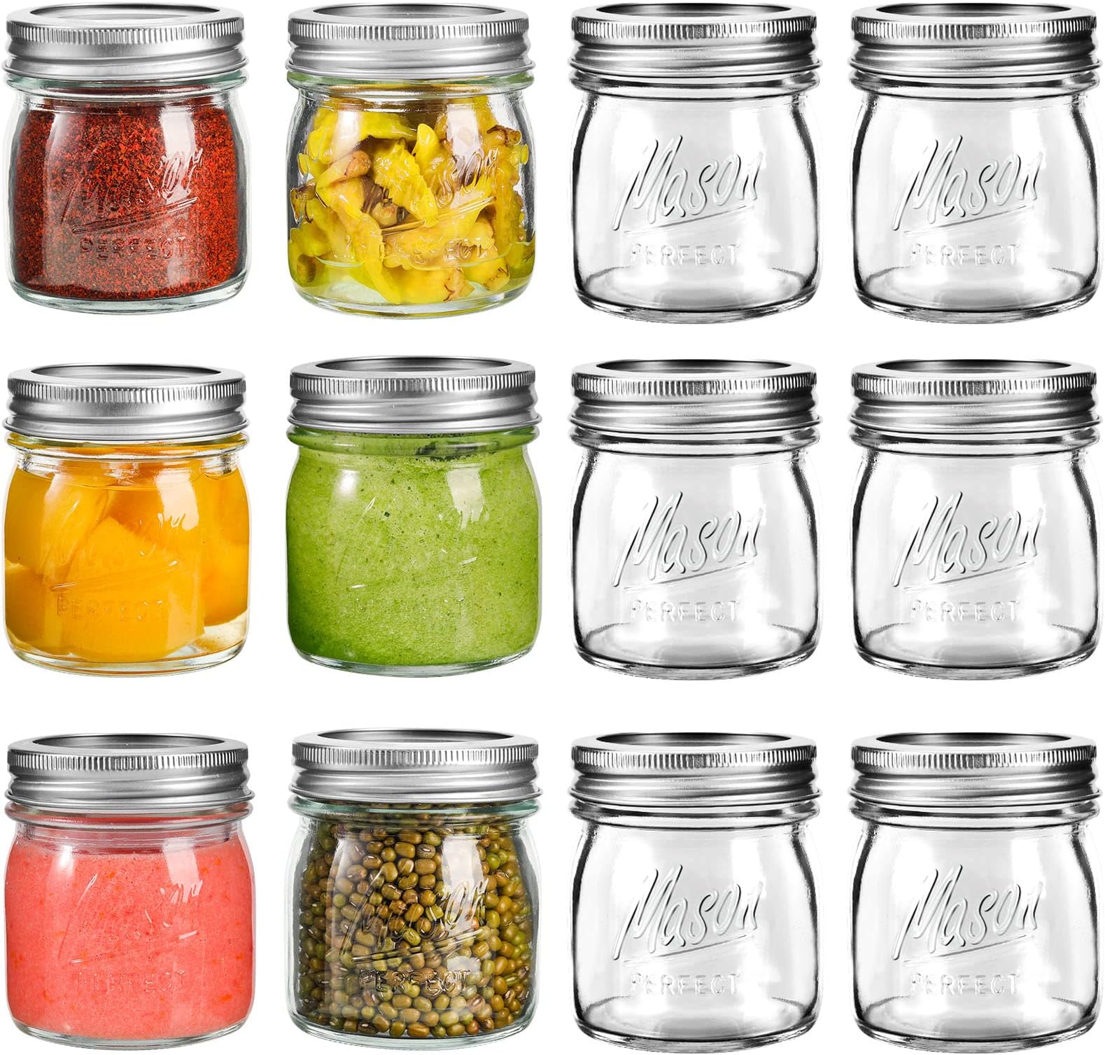 Ball Half Pint (8 oz.) Regular Mouth Glass Mason Jars w