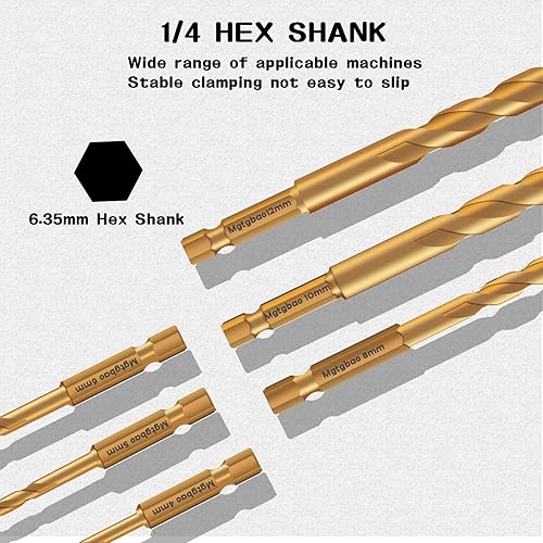 Miniatura 9 de Mgtgbao Juego de brocas de mampostería de 5 piezas de 0.236 in, juego de brocas de hormigón de 14 pulgadas para azulejos, ladrillos, plástico y