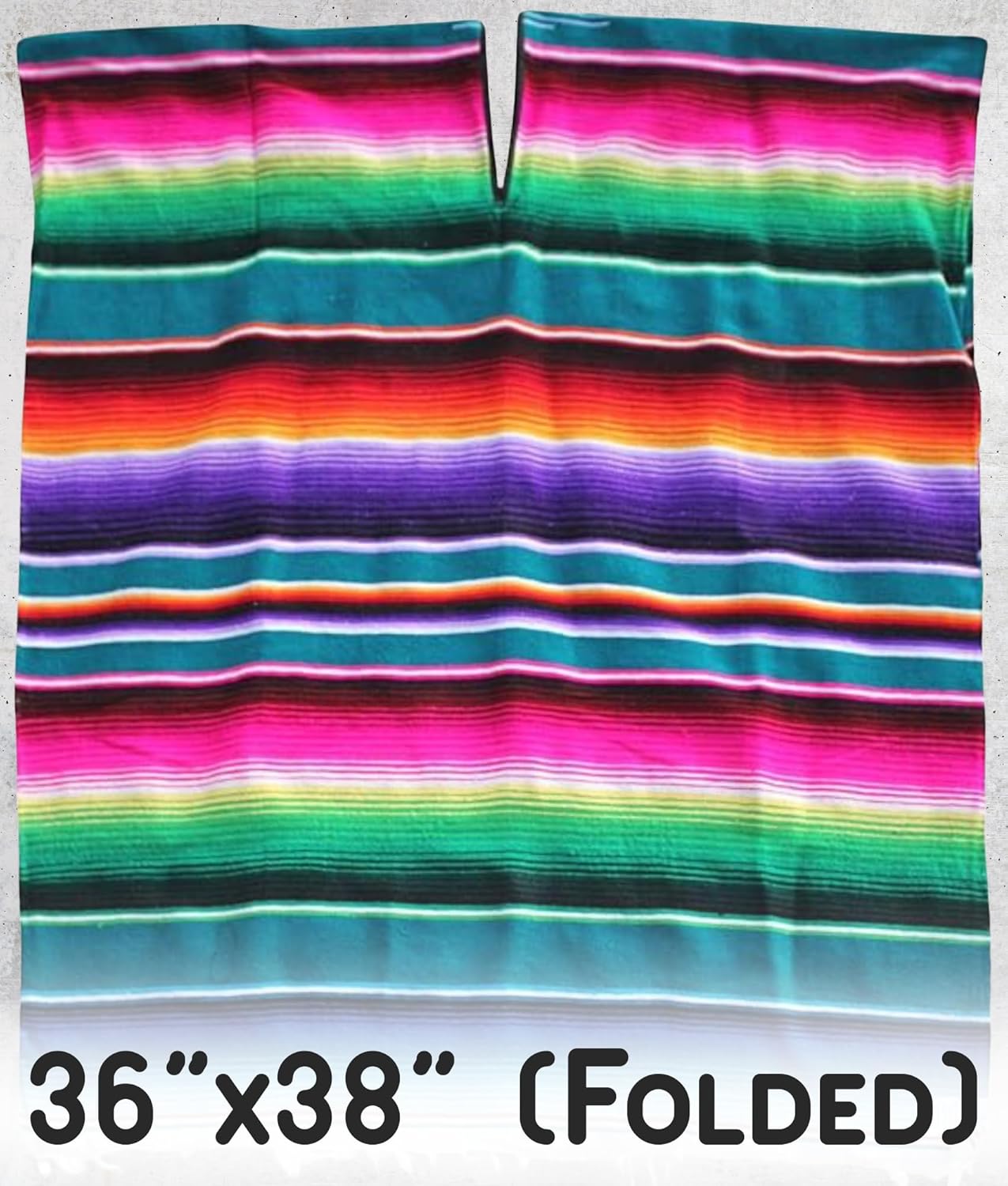 Del Mex Mexican Serape Adult Poncho - Image 5