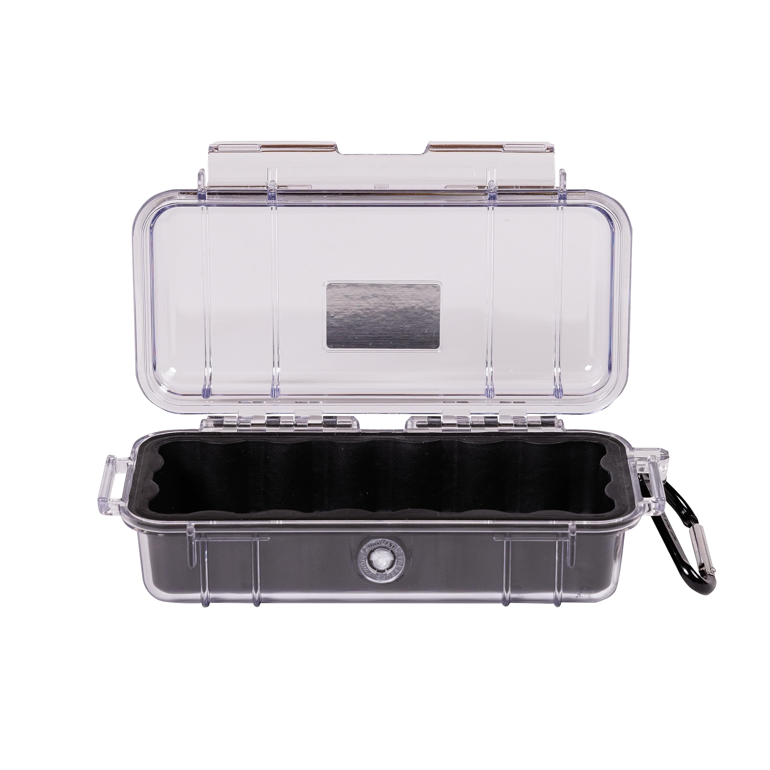 PELI 1030 Piccoli dispositivi elettronici per valigette da viaggio, IP67 Impermeabile e a Prova di Polvere, Capacità di 0,6L, Prodotto in USA, Colore Trasparente/Nero
