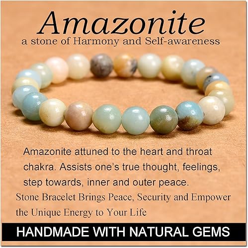 Vista 126 de MASSIVE BEADS Pulsera elástica de yoga hecha a mano con piedra natural, cristal curativo, energía, regalos para adultos unisex de 0.157 in, 0.236