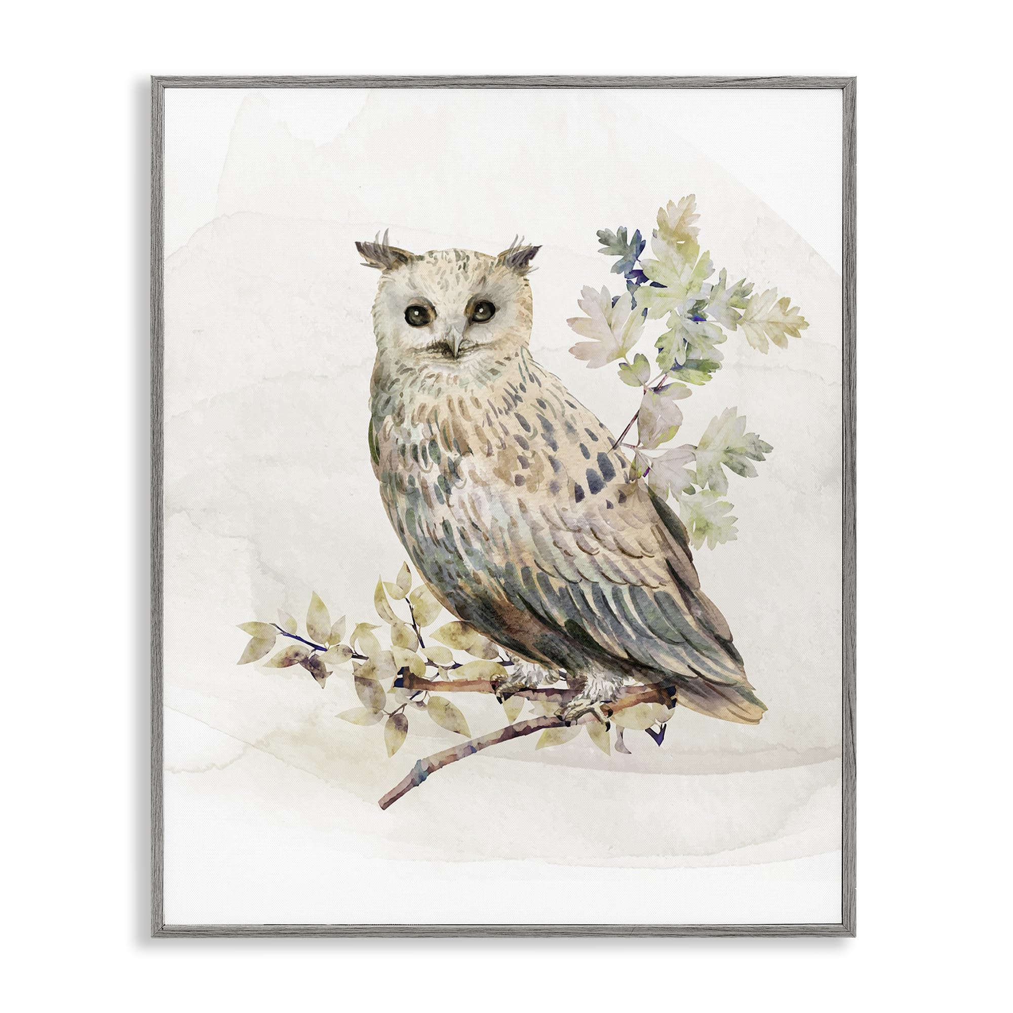 'Forest Owl with Foliage'| Framed Giclee Art