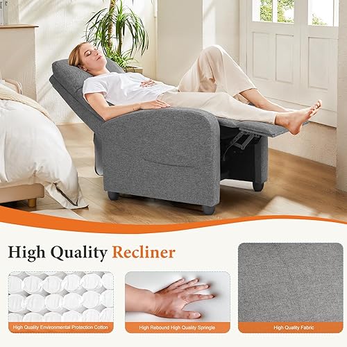 Miniatura 55 de Sweetcrispy Silla reclinable, silla basculante giratoria 360 grados para adultos, sillas reclinables deslizantes, sillas de guardería para sala