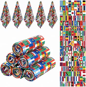 6 Pcs 2026 Soccer Competition Cooling Towel - Instant Cooling Microfiber Sports Towel, Fan Gear with Flags, for Gym Travel Party Decor Gifts Fans